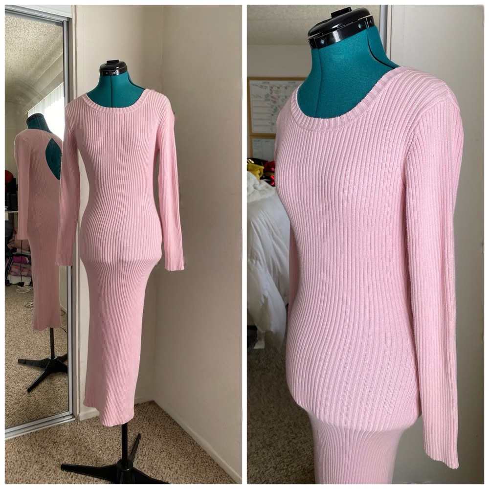 OLIVIA RUBIN Blush Pink Knit Bodycon Sweater Size S